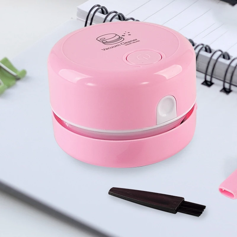 

Desktop Vacuum Cleaner, Mini Table Dust er, Handheld Cordless Tabletop Vacuum Cleaning for Keyboard School,Pink