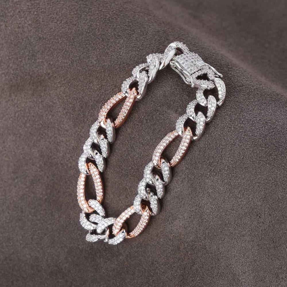 TOPGRILLZ Золото Серебро Цвет Iced Out кубический циркон кубинская цепь звено браслет для мужчин хип хоп Шарм тренд Ювелирные изделия Подарки