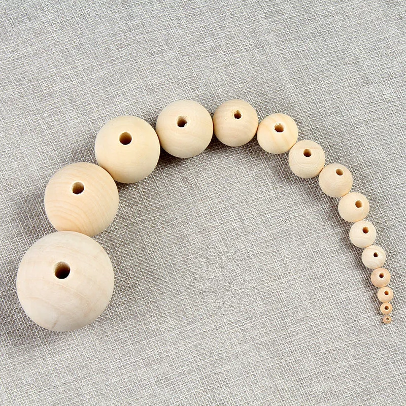 

Natural Wood Beads Spacer Wooden Beads Eco-Friendly Unfinished Round Balls Lead-Free Charms perle en bois 5-1000Pcs