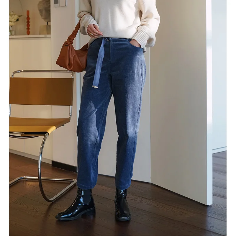 

Весенне-летние женские вельветовые свободные повседневные Прямые брюки, модные Универсальные