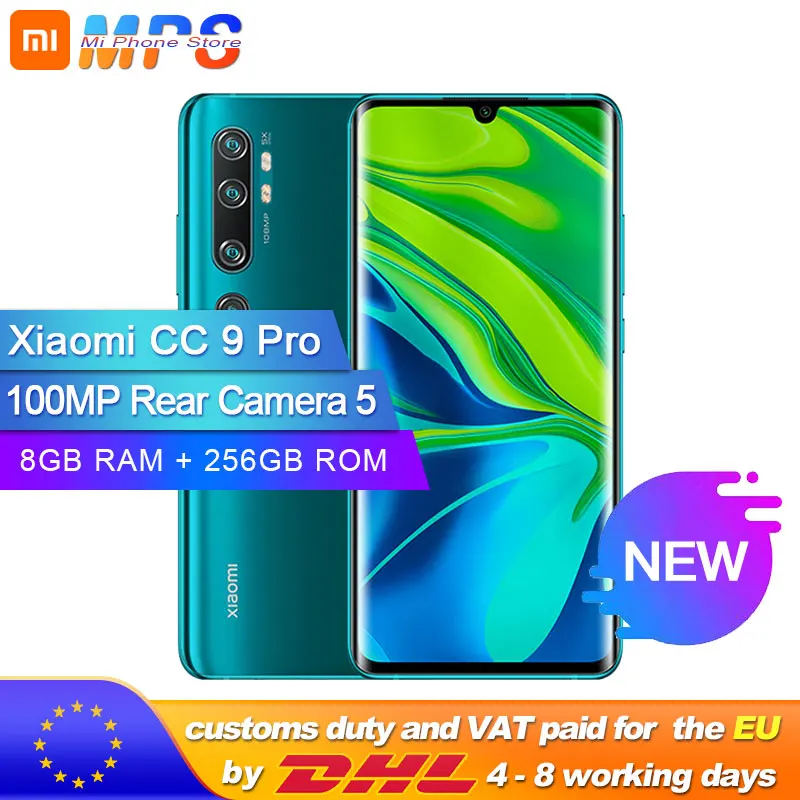 Xiaomi Mi CC9 Pro 8 Гб 256 ГБ 5260 МП пента камера смартфон мАч батарея 10x оптический зум
