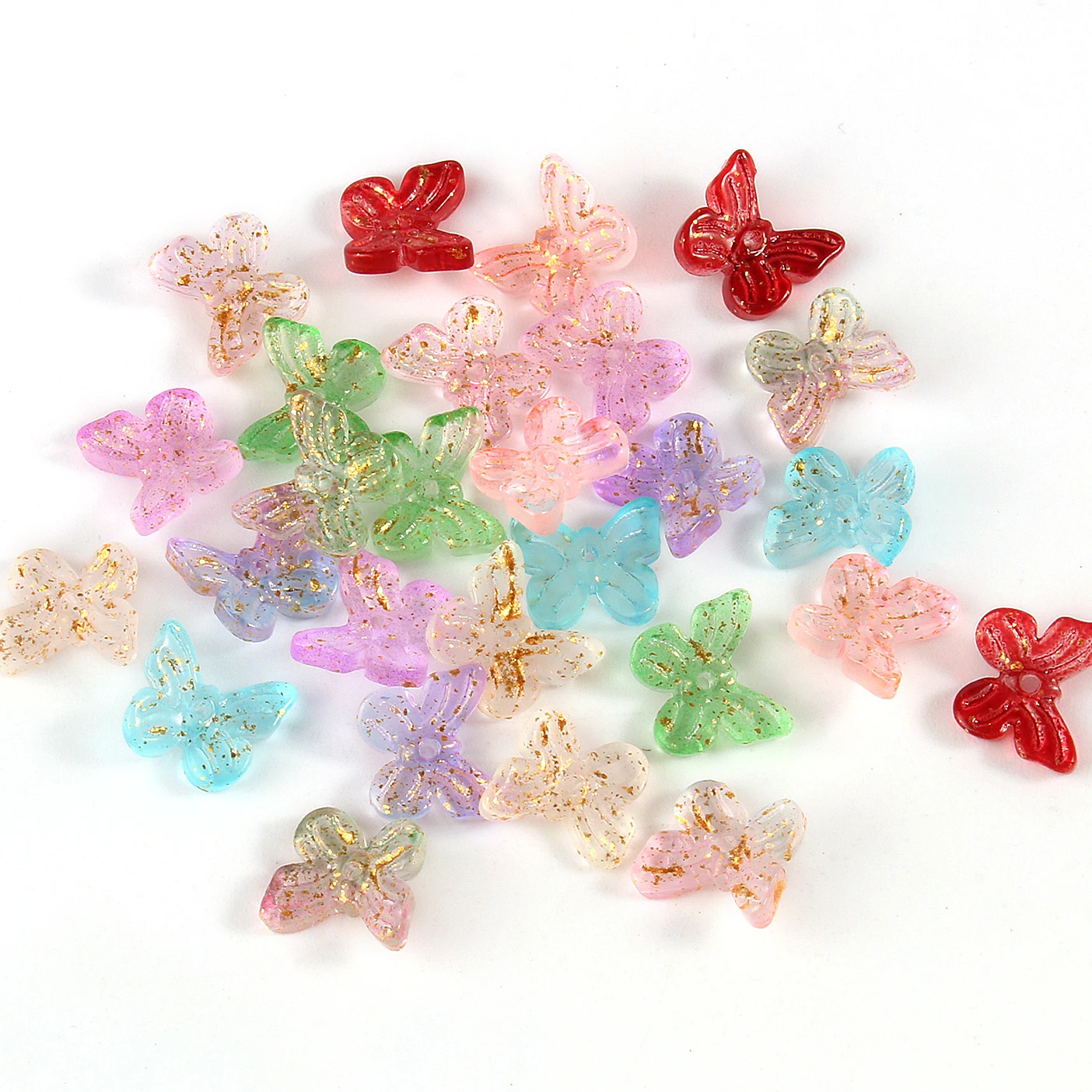 

20pcs/lot Color Lampwork Beads Butterfly Shape Glass Beads For Earrings Jewelry Making Handmade DIY Ancient Style Accessories
