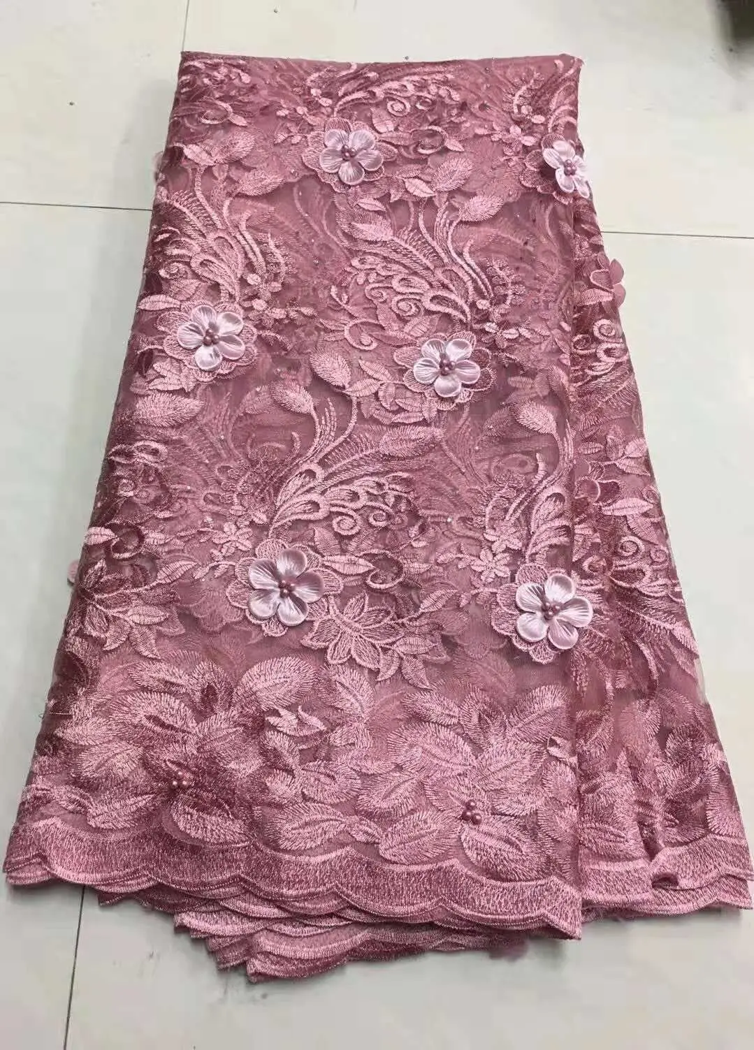 

Orange Color African Lace Fabric 2018 Embroidered Nigerian Laces Fabric Bridal High Quality French Tulle Lace Fabric for Women