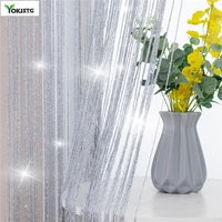yokistg 300x260cm shiny tassel stripe curtain for living room bedroom divider door valance divider home decoration line curtains
