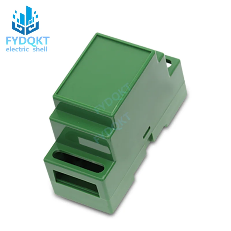 

1PC DIN Rail PLC Junction Box Plastic Electronics Shell Project Case 88x37x59mm 35-Rail Mounting Instrument Housing 4-01-5 Green