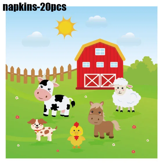 Ферма Животные вечерние украшения с мультипликационным принтом Овечка курица