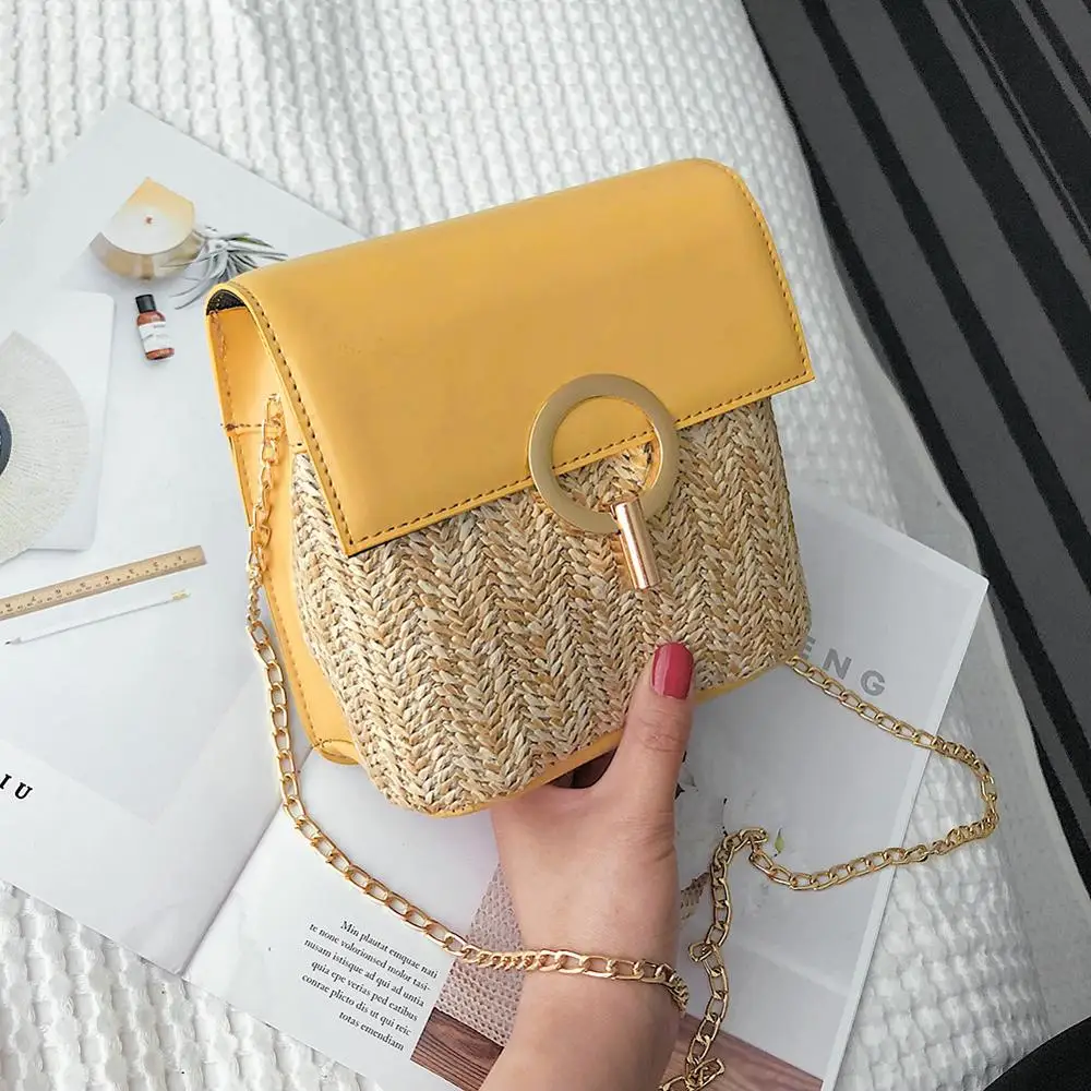 

Straw Bucket Bags For Women 2020 Summer New Fashion Crossbody Bag Ladies Small Purses and Handbags bolsa feminina