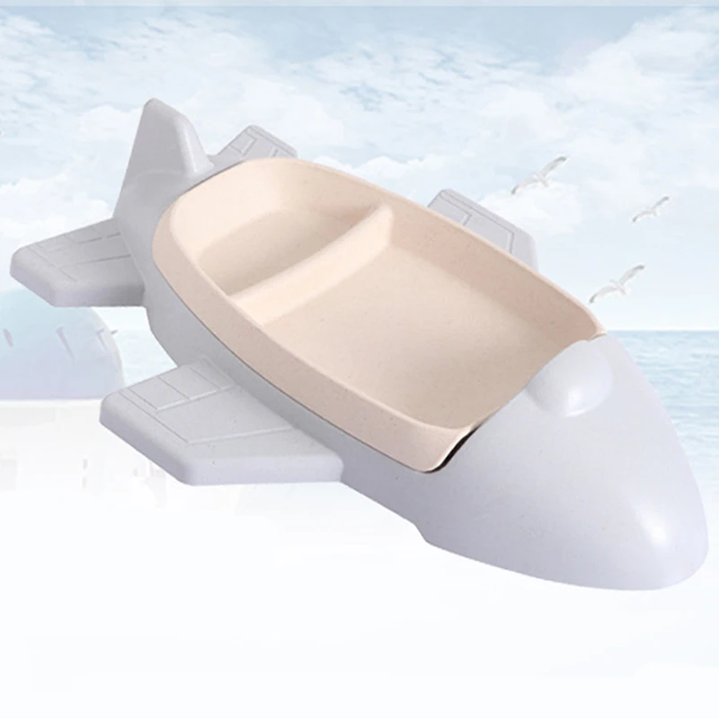 

Baby Safe Dining Plate Cartoon Aircraft Shape Children Dishes Suction Baby Training Tableware Cute Cartoon Kids Feeding Bowls