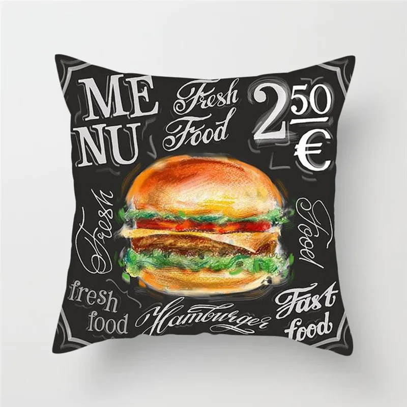 Fuwatacchi серии продуктов питания Чехлы для подушек кофе гамбергер вино пирог сок