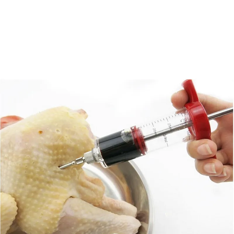 Marinade Injector Flavor Syringe Cooking Meat Poultry Turkey Chicken BBQ Tool Syinge Accessories Kitchen Tools | Дом и сад