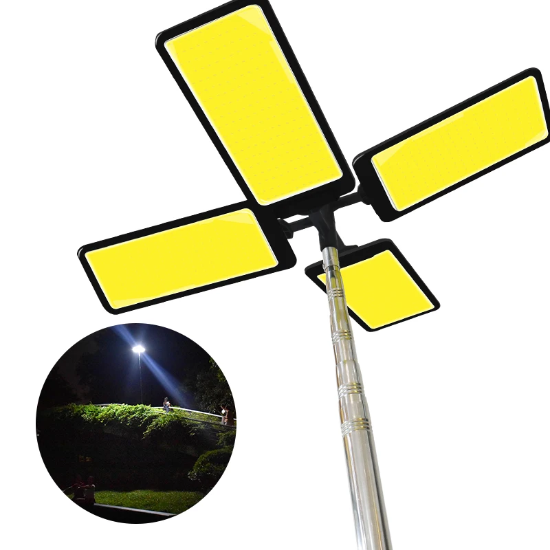 Portable led flood light 12V outdoors travel Camping Light Tent Lights 3M telescopic rod work light Lantern rechargeable