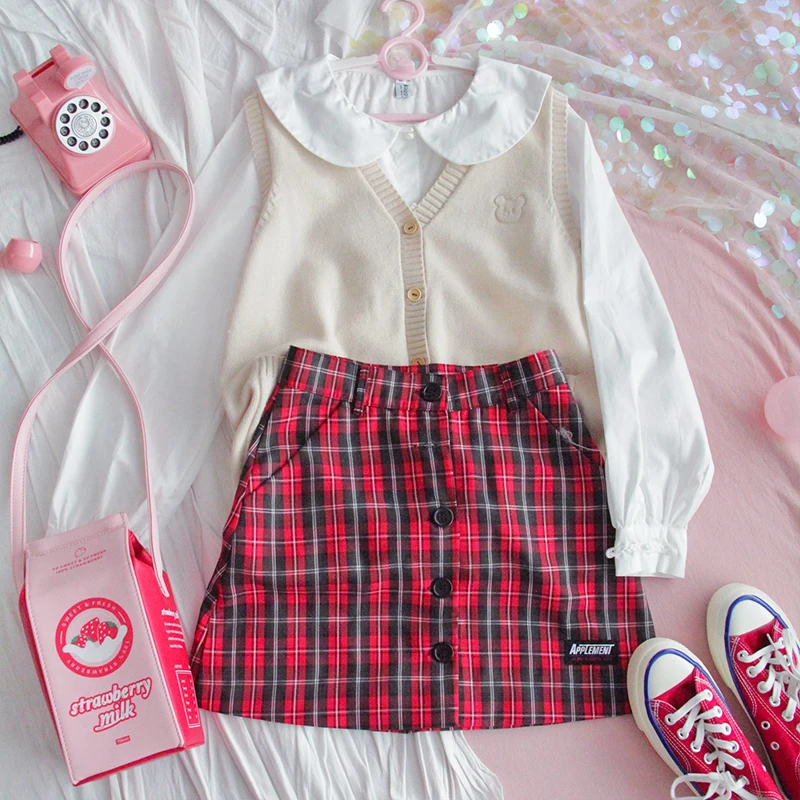 

Spring Women Long sleeve White Blouse Teen Girls Student Loose Student Japanese Harajuku Wild Soft Sister Doll collar Shirt Tops