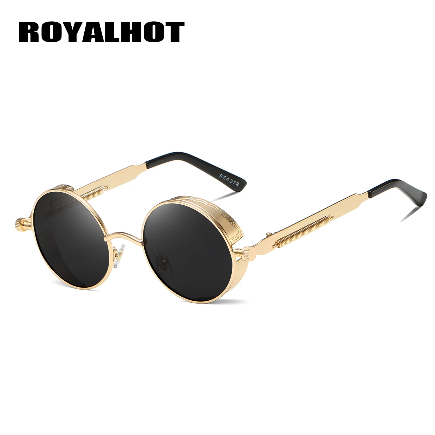 RoyalHot, мужские, женские, поляризационные, Круглый, Ретро стиль, оправа, солнцезащитные очки, для вождения, солнцезащитные очки, оттенки, Oculos masculino, мужские, p1008 - Цвет линз: Gold