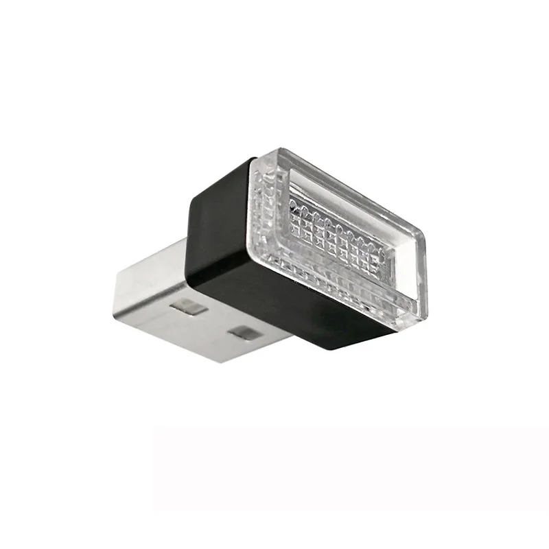 Мини USB СВЕТОДИОДНЫЙ Свет автомобиля атмосферные огни USB прикуриватель декоративные огни лампа мини USB ночное освещение
