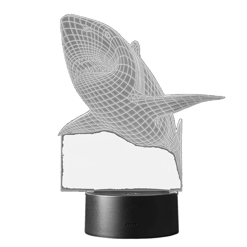 

Светодиодный ночник 3D в виде акулы, 7 видов меняющих цвет контактных переключателей, USB источник питания, используется для украшения комнаты