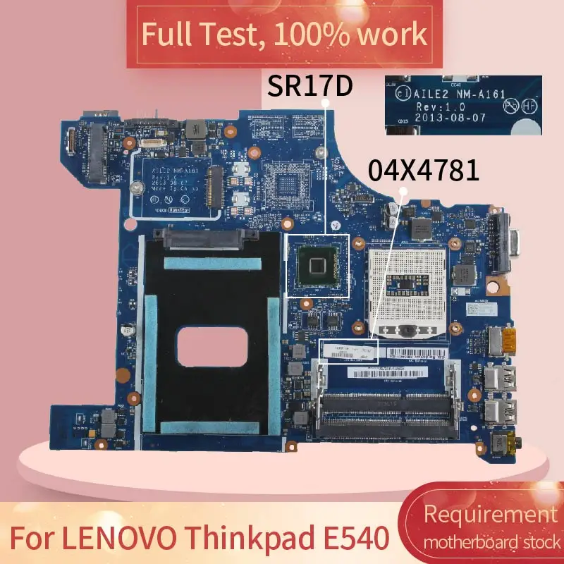 for lenovo thinkpad e540 nm a161 04x4781 sr17d ddr3l motherboard mainboard full test 100 work free global shipping
