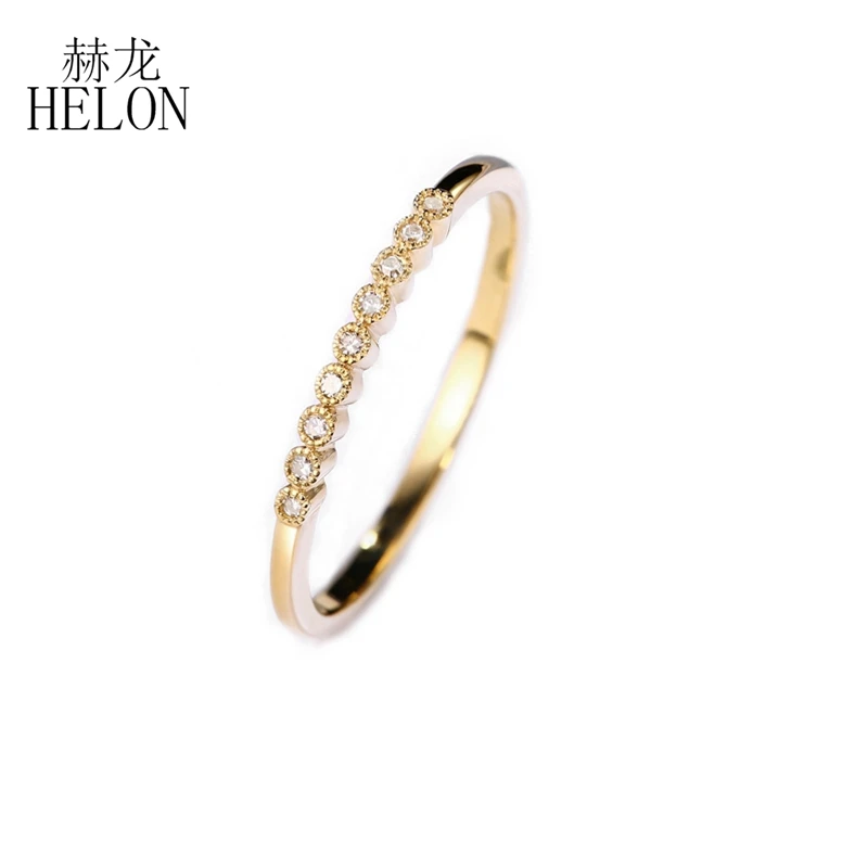 HELON Moissanites кольцо Твердые 14 К желтого золота VVS/FG Цвет положительный результат