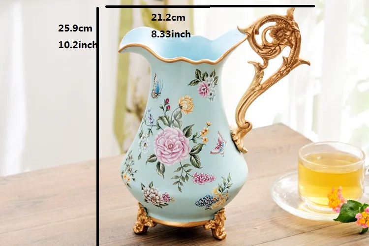 

wedding decoration accessorie American Ceramic Resin Garden Retro Vase Living Room Decoration Handicraft Flower Arrangement Gift