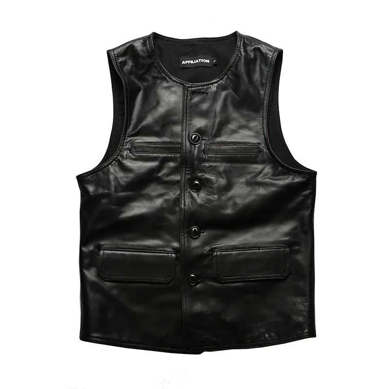 

Description! ZMP2 Read Super Offer! Asian size super quality horsehide waistcoat men's horse leather vest