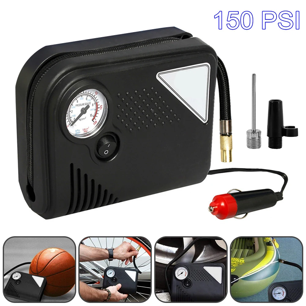 Портативный воздушный компрессор насос 150PSI DC12V авто шинный манометр
