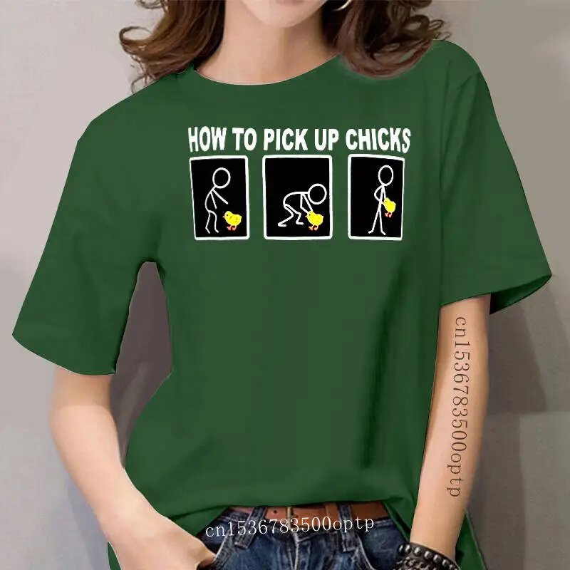 

Mantshirt, забавный, как забрать цыплят, Женский хлопковый принт, женские забавные короткие рукава