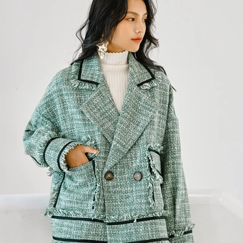 LANMREM 2020 новое осеннее и зимнее шерстянное Женское пальто с грубыми цветами