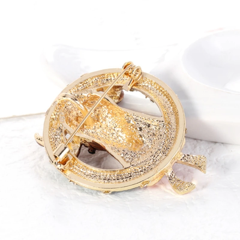 Стразы Брошь булавка Рождественский олень Голова Оленя ретро одежда