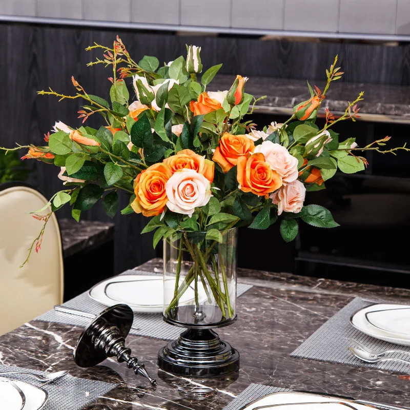 Скандинавская металлическая ваза для цветов роскошные стеклянные вазы