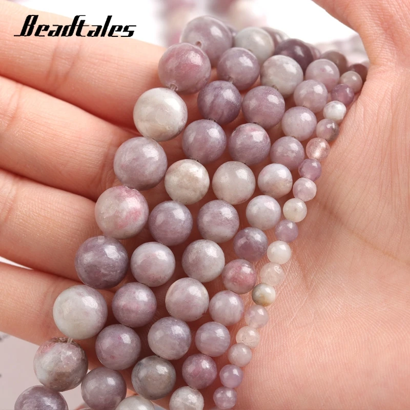 

Round Loose Beads Purple Lilac Color Stone Bead Beads Natural Stone Natural For DIY Making Bracelet Jewelry 4/6/8/10mm