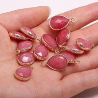 natural stone faceted pendants water drop shape exquisite charms for jewelry making diy earring necklace accessories