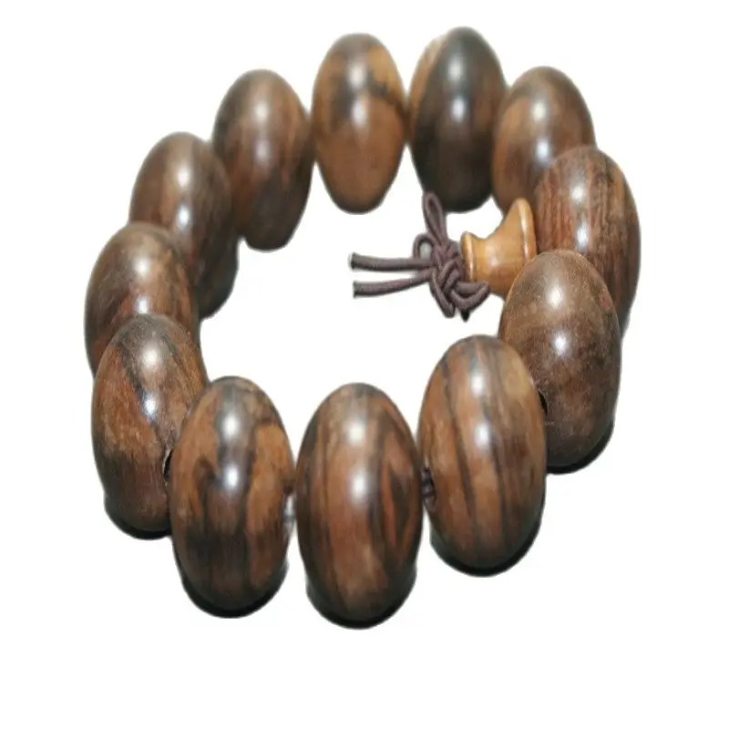

Exquisite Chinese Ebony Wood 18 mm Beads Elastic Bracelets Bangles