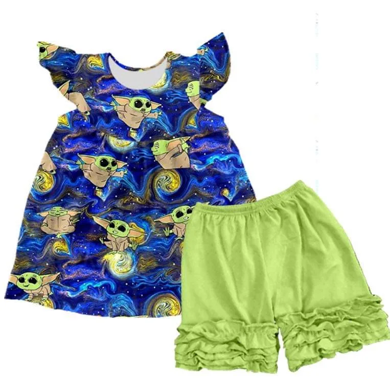 Горячая Распродажа летняя детская одежда зеленые однотонные штаны с рукавами