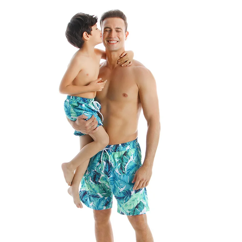 Loozykit Family Matching Look Mommy Daughter Print Swimsuit Mother and Girls Swimwear Father Boys Shorts Beachwear | Мать и ребенок