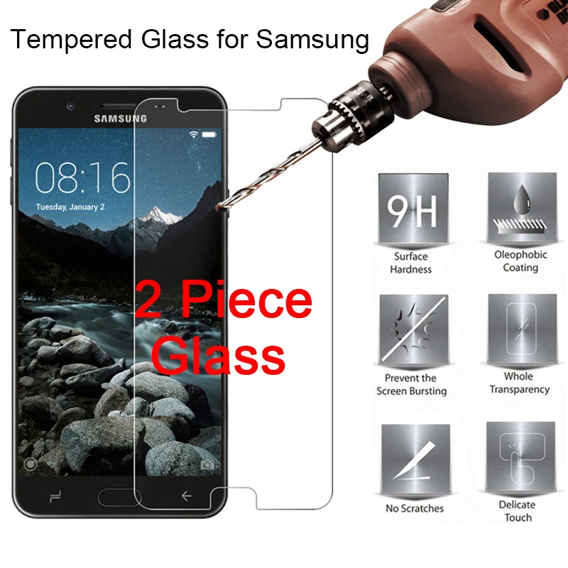 2 шт. защитная пленка из закаленного стекла для Samsung A7 2016 A3 A8 A9 Защитное стекло Galaxy
