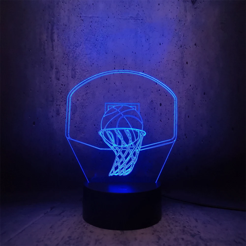 Баскетбольная спортивная корзина 3D лампа Ночной светильник светодиодный