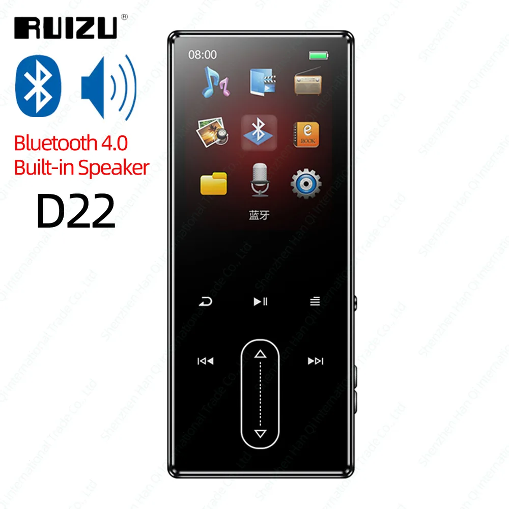 Ruidu D22 Bluetooth MP3-плеер портативный аудио музыкальный плеер 8 Гб со встроенным динамиком поддержка fm-радио, запись, электронная книга, шагомер