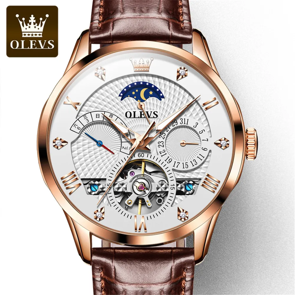 Часы наручные OLEVS Мужские механические люксовые брендовые водонепроницаемые