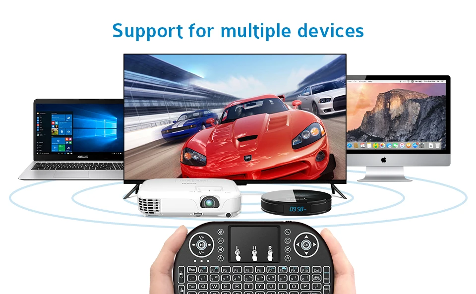 Smart tv I8 Mini 2,4G Беспроводная Клавиатура Тачпад 3 цвета с подсветкой Air mouse русские языки Android tv BOX PS3/PS4 компьютер