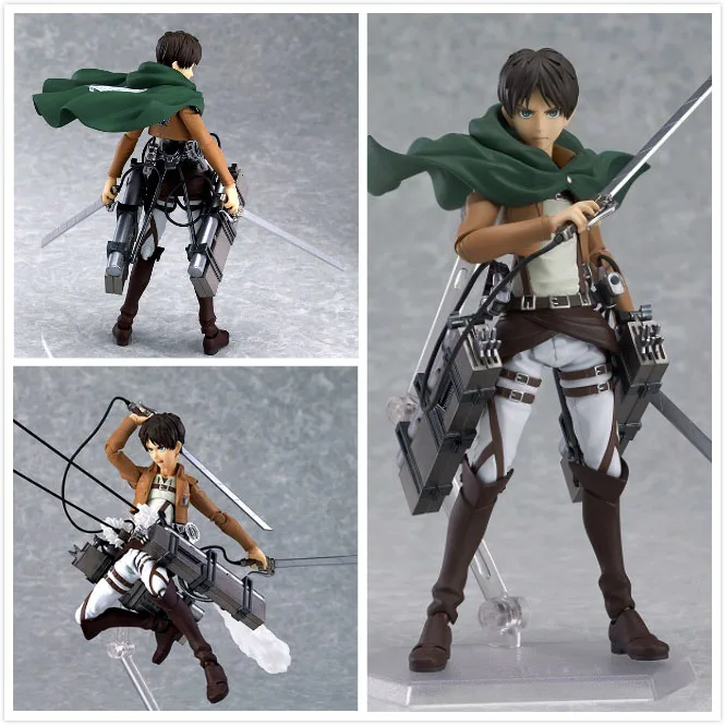 Аниме атака на Титанов ПВХ Фигурки Eren Mikasa Ackerman Levi Rivaille Figma 203 207 213 фигурка коллекционная игрушка - Цвет: without box