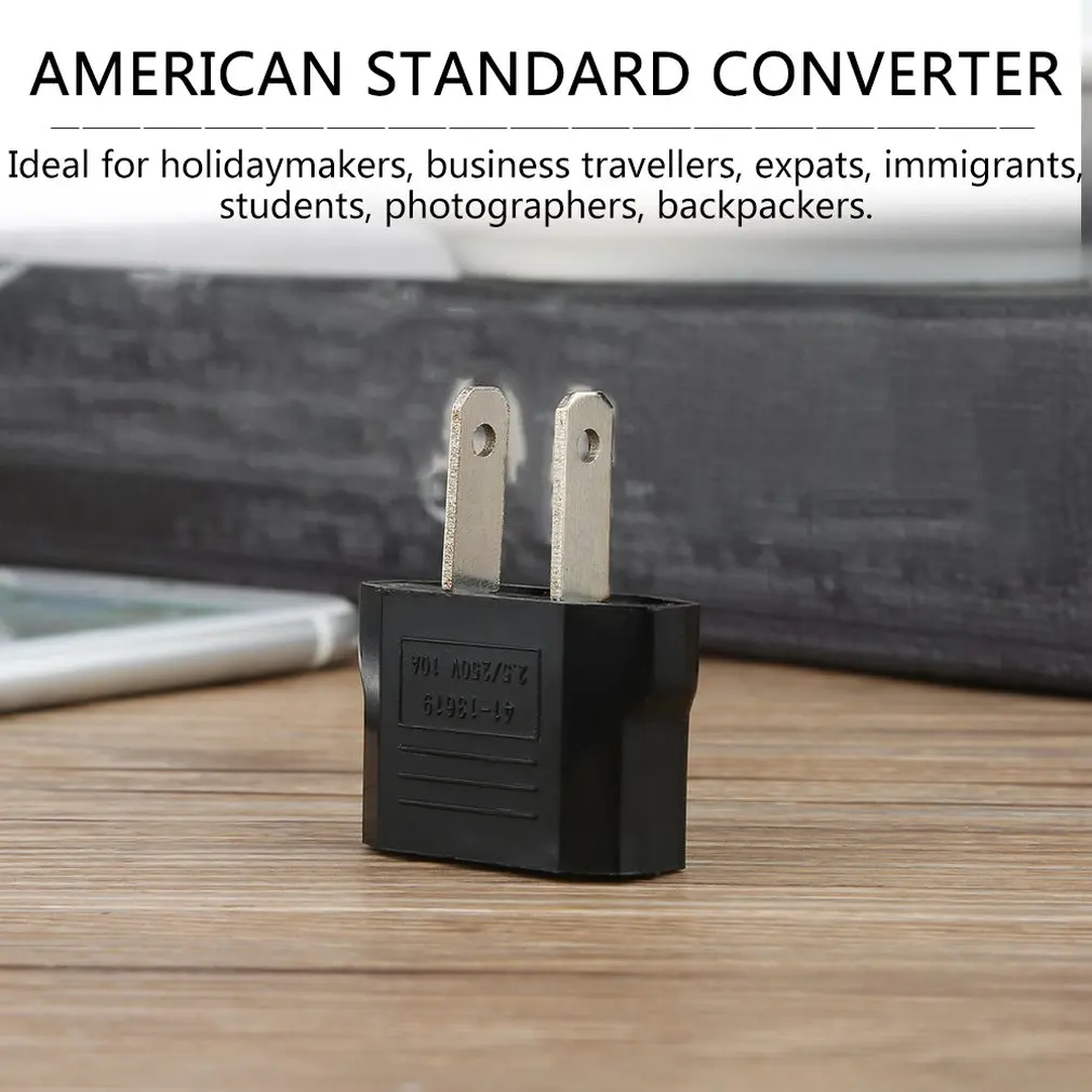 1Pcs Charger Converter Plug Adapter Black EU to US AC Power Travel 10A dropshipping | Обустройство дома