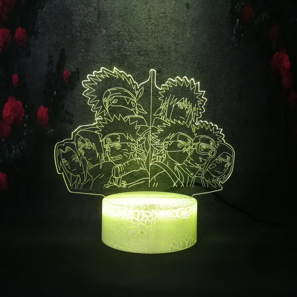 Аниме Comic Series многоцветный Блестящий ночной Светильник 3D вилка RGB светодиодный