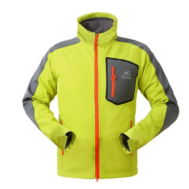 men jacket yellow SAENSHING мужские зимние рыболовные водонепроницаемые походные флисовые брюки для пеших прогулок и восхождений на горы лыжные штаны из флиса для путешествий - Цвет: men jacket yellow