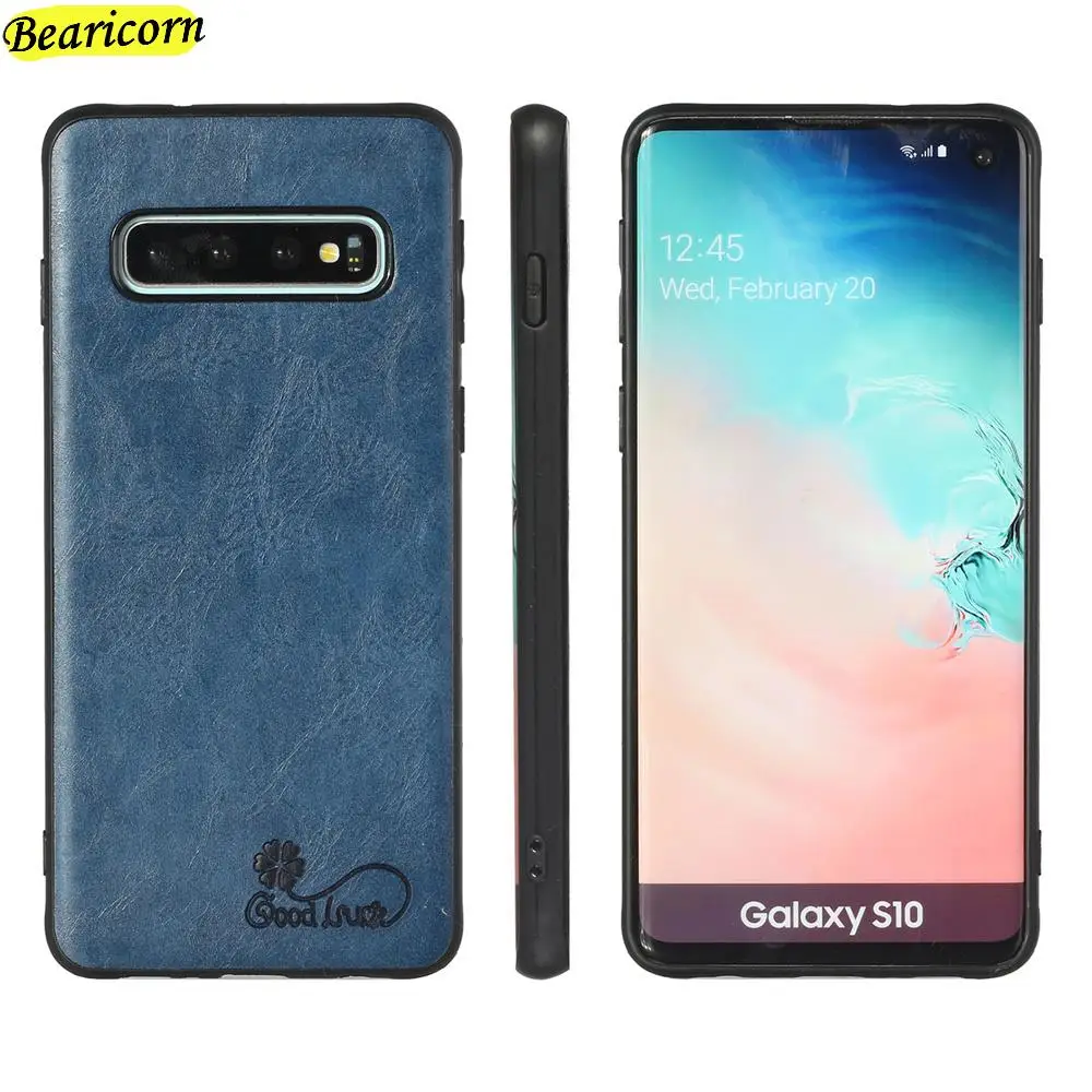 

Однотонный чехол из искусственной кожи для телефона Samsung Galaxy S10E S20 S21 A20S A02S Note 10 Plus 20, ультратонкая мягкая задняя крышка