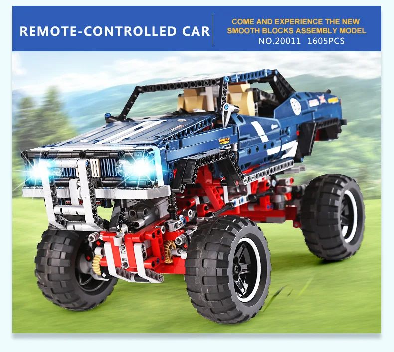 DHL 20011 Technic автомобиль с дистанционным управлением, электрические внедорожные транспортные средства, строительные блоки, игрушки, совместимые с 41999 автомобилями, детские игрушки