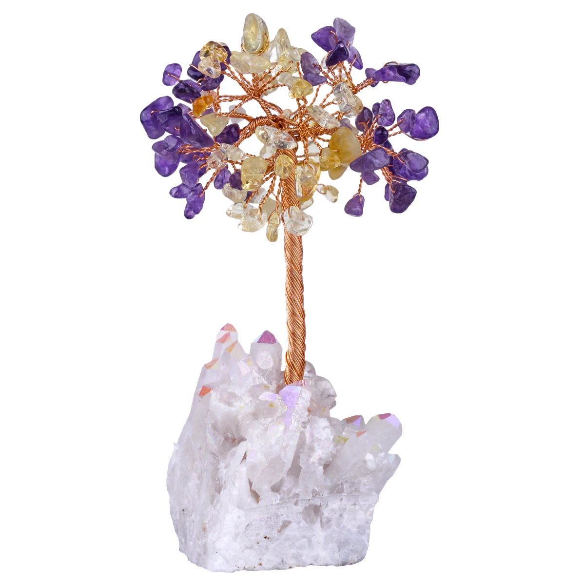 Lucky Money Crystal Tree Natural Stone Tree With Rock Quartz Base For Wealth Decoration Home Room Decor Ornaments
