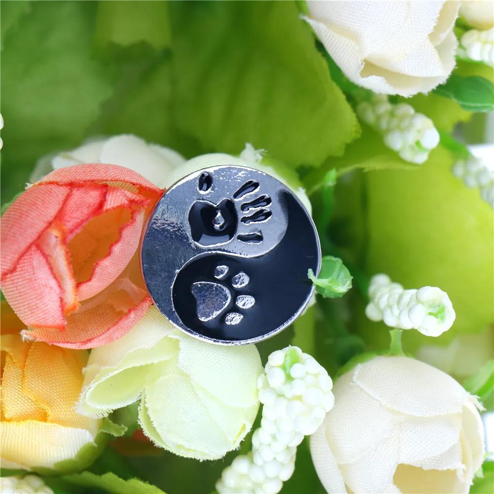 Китайский винтажный даосизм восемь схем Инь Ян собака булавка Тай Чи ручная