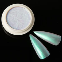 1gset solid aurora powder and brush mirror effect chrome ice through nude chameleon for nail polish decoration ft76