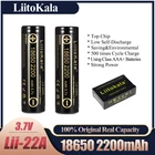 Аккумуляторная батарея LiitoKala Lii-22A 3,7 в 18650 2200 мАч, литий-ионные батареи, литий-ионная батарея для фонарика