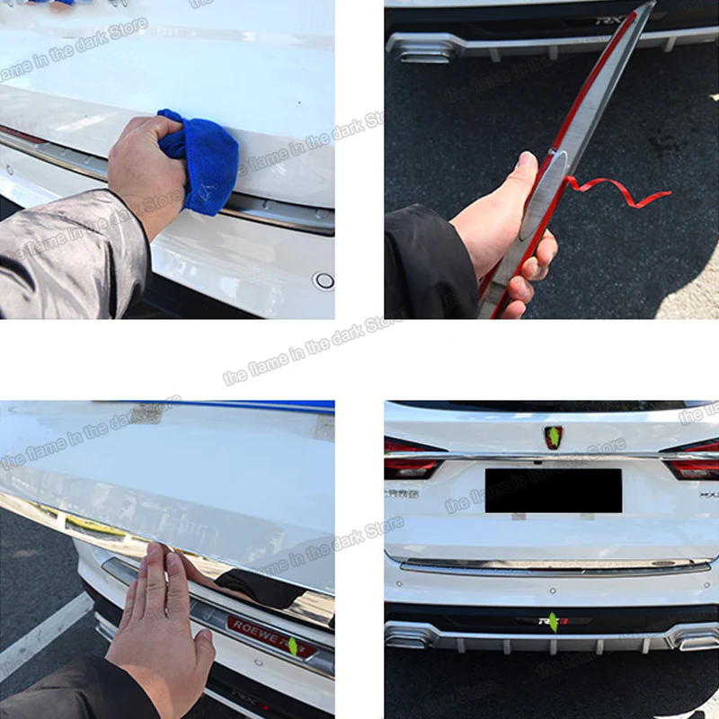 

lsrtw2017 stainless steel car taildoor rear edge trims for roewe mg rx3 2018 2019 2020 2021 accessories decoration auto sticker