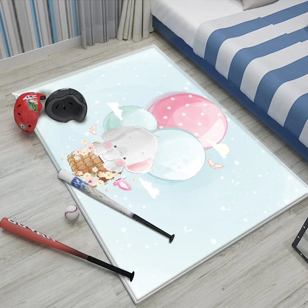 

Alfombra Balloon Blue Car Animal Non-Slip Children Flannel Carpet Baby Hand Print Tapetes Kid Play Mat Fashion Tapis De Chambre